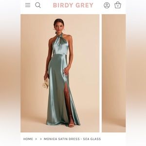 Birdy Grey Monica Satin Sea Glass Bridesmaids Dress size xs